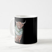 Mug Vache écossaise Highland Avec Écharpe verte Heife (Devant gauche)