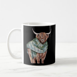 Mug Vache écossaise Highland Avec Écharpe verte Heife