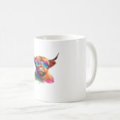 Mug Vache écossaise Highland en lunettes de soleil Eau (Devant droit)