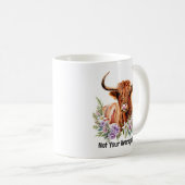 Mug Vache et fleurs de Highland Funny Heifer Aquarelle (Devant droit)