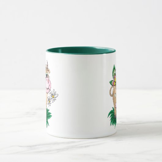 Mug Vache et papillon mignons (Centre)