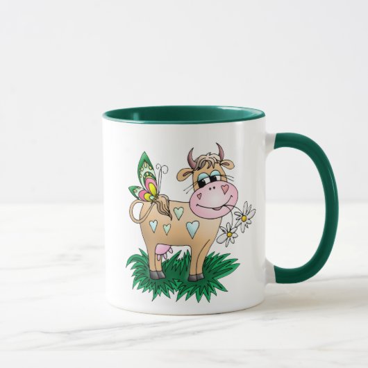 Mug Vache et papillon mignons (Droite)
