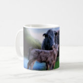 Mug Vache et veau de l'Angus noir (Devant gauche)
