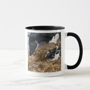 Mug Vache et veau en foin