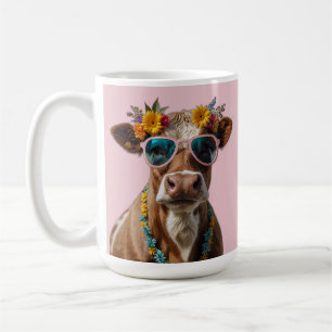 Mug Vache gaie avec lunettes de soleil