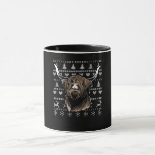 Mug Vache hideux de Noël Highland