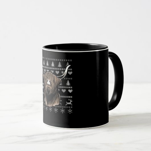Mug Vache hideux de Noël Highland (Devant droit)