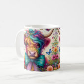Mug Vache Highland arc-en-ciel colorée (Devant gauche)
