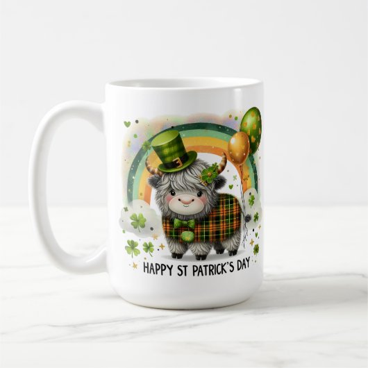 Mug Vache Highland chanceuse - Saint-Patrick (Gauche)