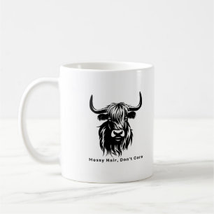 Mug Vache Highland Cheveux Décoiffés Je M'en Fiche Fer