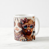 Mug Vache Highland de mode (Devant droit)