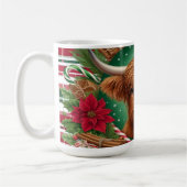 Mug Vache Highland Entourée De Fleurs De Noël (Gauche)