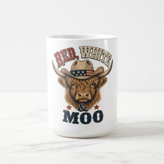 Mug Vache Highland Rouge, Blanc & Moo (Centre)