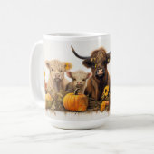 Mug Vache Highland, tournesols (Devant gauche)