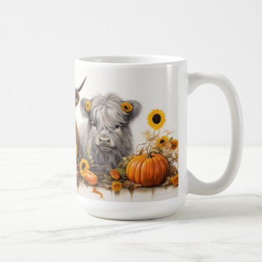 Mug Vache Highland, tournesols (Droite)