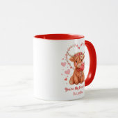 Mug Vache highlandaise mignonne de la Saint-Valentin a (Devant droit)