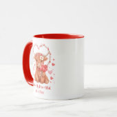 Mug Vache highlandaise mignonne de la Saint-Valentin a (Devant gauche)