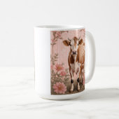 Mug Vache Jersey Adorable Fleur Rose (Devant droit)
