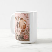 Mug Vache Jersey Adorable Fleur Rose (Devant gauche)