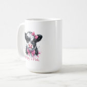 Mug Vache jolie en rose (Devant gauche)