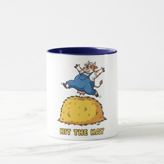 Mug Vache joueur sautant sur du foin (Centre)