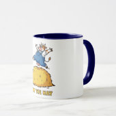 Mug Vache joueur sautant sur du foin (Devant droit)