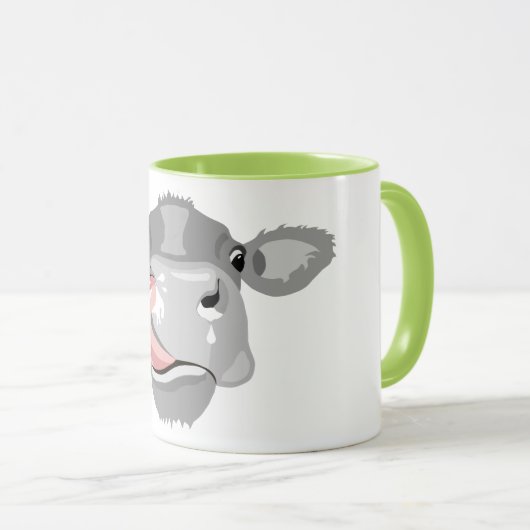 Mug Vache lécher le nez (Devant droit)