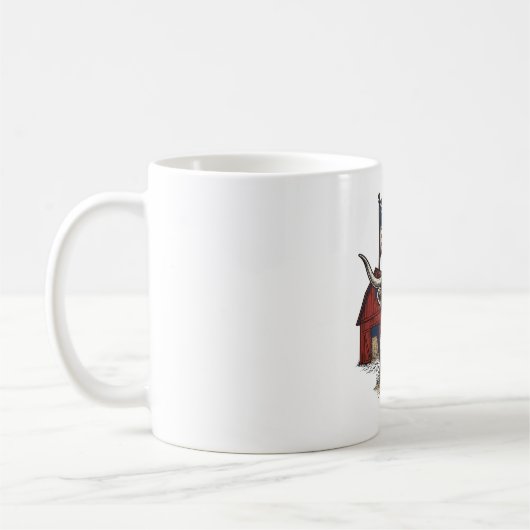 Mug Vache Longhorn Patriotique et Conception Vectoriel (Gauche)