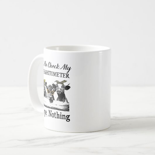 Mug Vache Me Permet De Vérifier Mon Giveashitomètre No (Devant gauche)