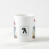 Mug Vache mignonne dans un seau Ferme Monogramme Perso (Centre)