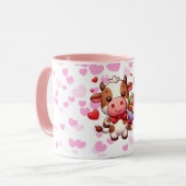 Mug Vache mignonne de la Saint-Valentin (Devant gauche)