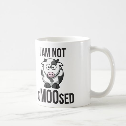 Mug Vache mignonne - je ne suis pas A'MOOsed (Droite)