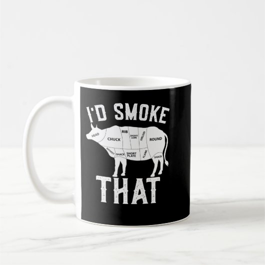 Mug Vache Moey Mens Id Fumer Que Boucher BBQ Grilling (Gauche)