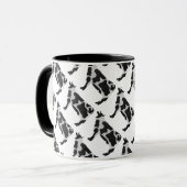 Mug Vache Noir et Blanc Silhouette (Devant gauche)