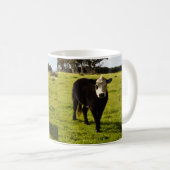 Mug Vache Noire À Visage Blanc Et Mohawk, (Devant droit)