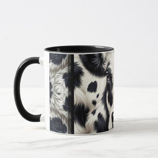 Mug Vache noire et blanche Cowhide Fur Fur Look (Gauche)
