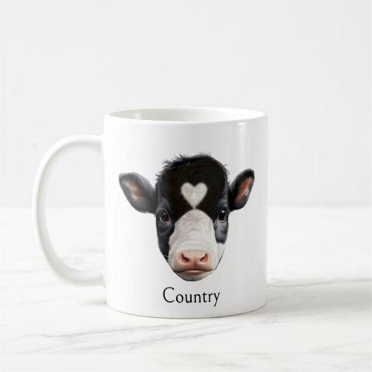 Mug Vache noire et blanche de campagne (Gauche)