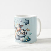 Mug Vache patchwork mignonne sur la lune avec des étoi (Devant droit)