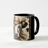 Mug Vache paysanne blonde drôle (Devant droit)