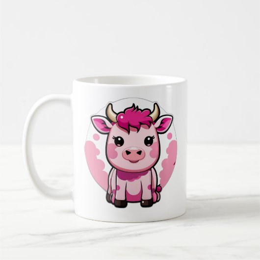 Mug Vache rose de Cute Kawaii (Gauche)