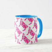 Mug Vache rose et blanc Silhouette (Devant droit)
