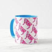 Mug Vache rose et blanc Silhouette (Devant gauche)