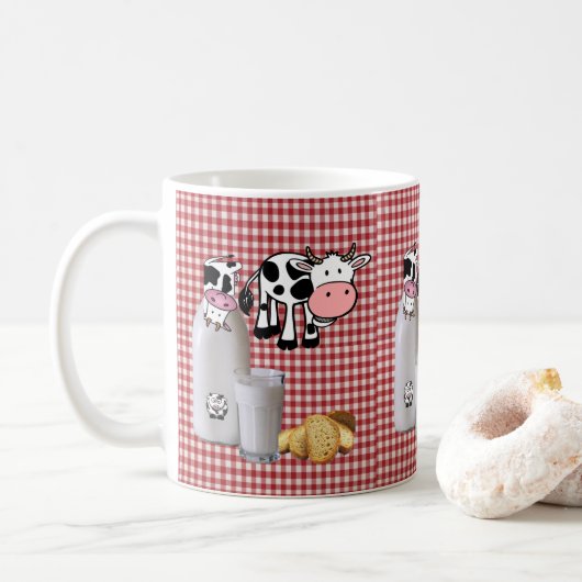 Mug Vache Rouge Pain Pâté Musique (Avec donut)