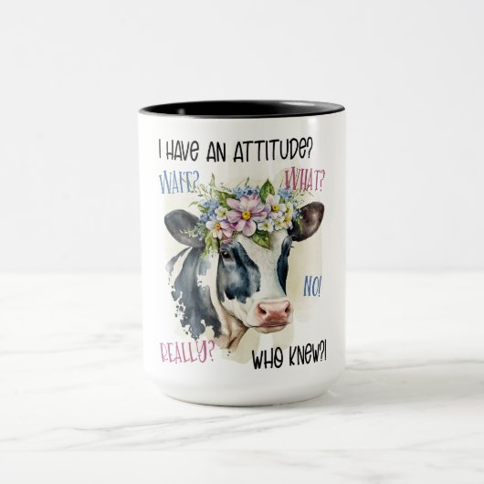 Mug Vache Sassy Drôle Avec Attitude (Centre)