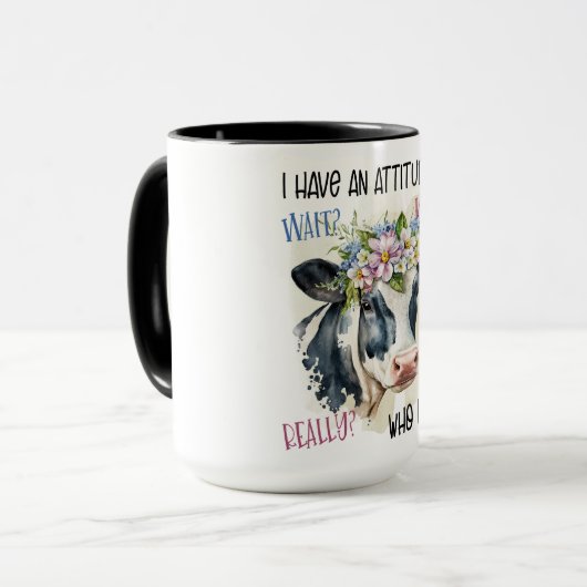 Mug Vache Sassy Drôle Avec Attitude (Devant gauche)