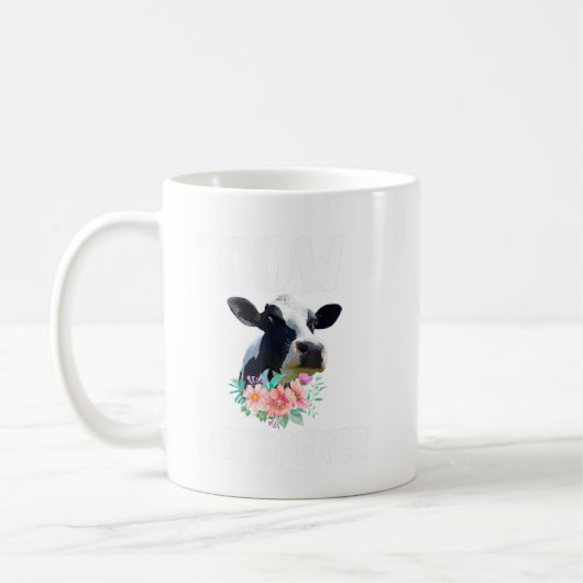 Mug Vache Whisperer Cute Cow Floral Flower Farm G (Gauche)