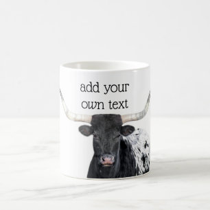 Mug vaches à landes noires et blanches ajoutez votre p