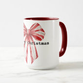 Mug Vaches blanches de menthe rouge de Noël (Devant droit)