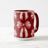 Mug Vaches de menthe blanche rouge Noël (Devant droit)