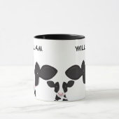 Mug Vaches illustrées Animal de ferme noir blanc rose (Centre)